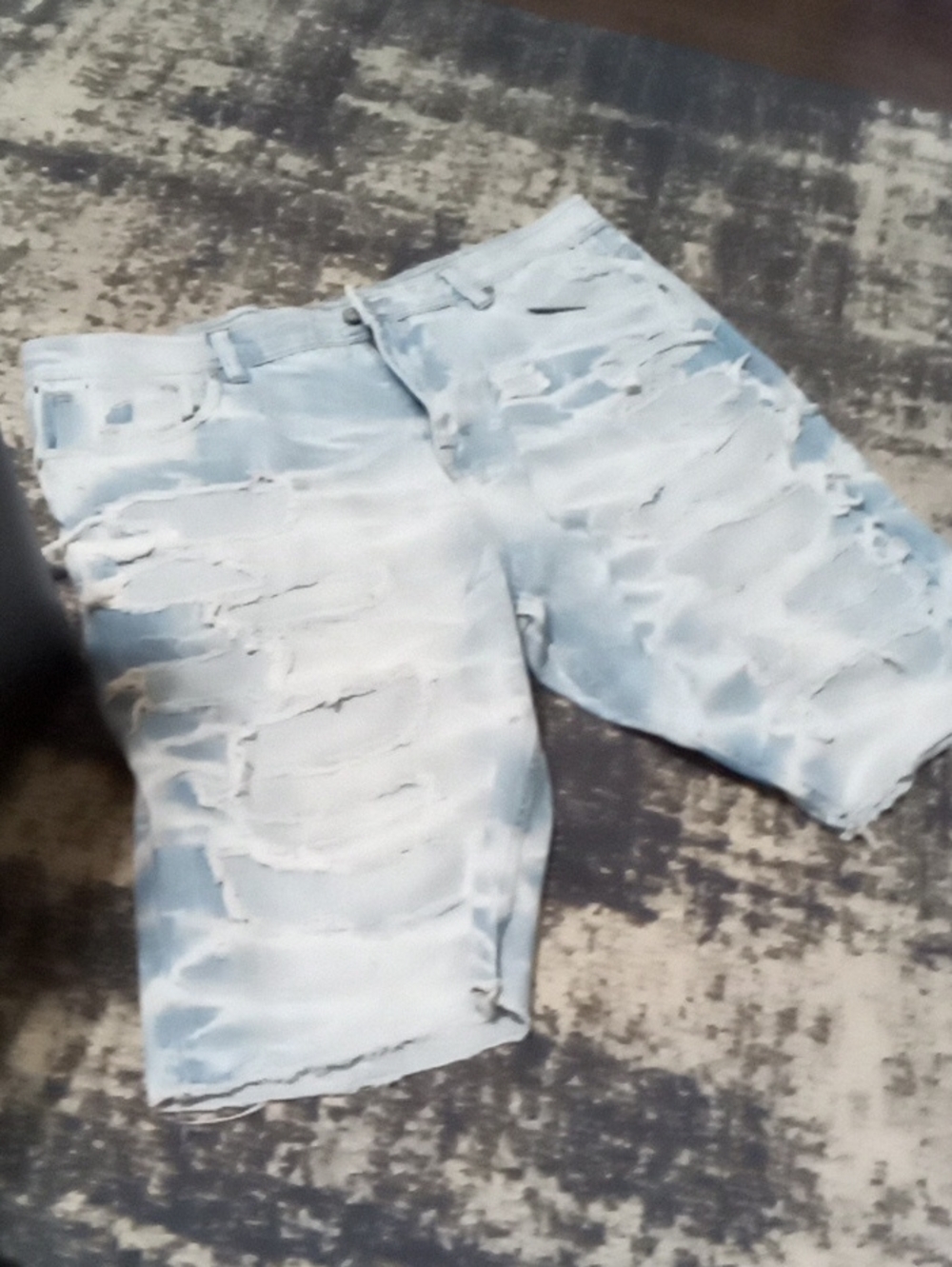 Jordan Craig Light Blue Distressed Men’s Denim Shorts 44